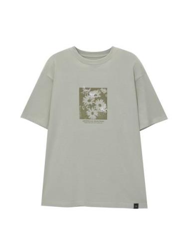 Pull&Bear Bluser & t-shirts  khaki / pastelgrøn / hvid