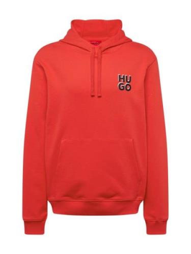 HUGO Sweatshirt 'Dimoni'  rød / sort / hvid