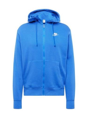 Nike Sportswear Sweatjakke 'CLUB FLEECE'  royalblå / hvid