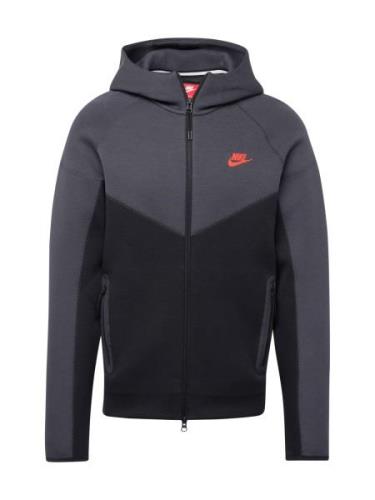 Nike Sportswear Sweatjakke 'TCH FLC'  grafit / mørkeorange / sort