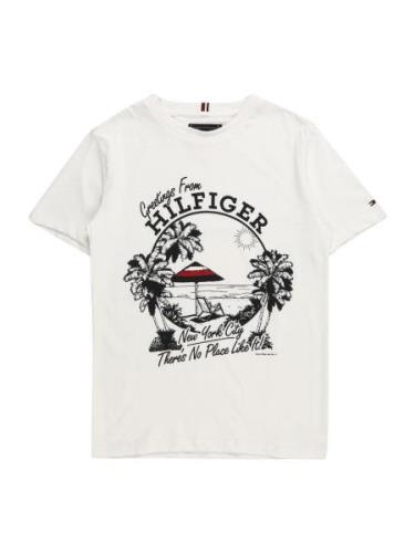 TOMMY HILFIGER Shirts 'GREETINGS FROM'  rød / sort / hvid