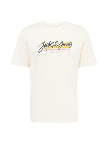 JACK & JONES Bluser & t-shirts 'TAMPA'  creme / gul / lys pink / sort