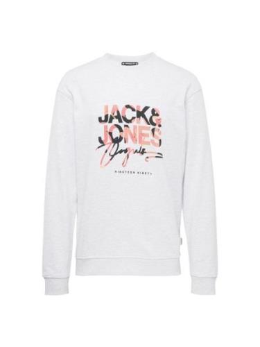 JACK & JONES Sweatshirt 'JJAruba'  grå / pitaya / sort