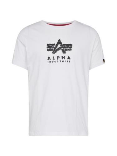ALPHA INDUSTRIES Bluser & t-shirts 'Grunge'  sort / hvid