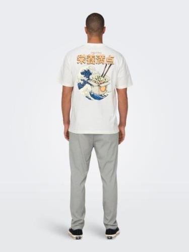 Only & Sons Bluser & t-shirts 'KEANE RLX SS TEE''  mørkeblå / abrikos ...