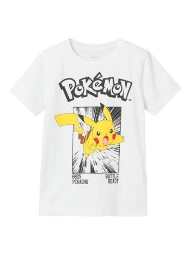NAME IT Shirts 'NOISI POKEMON'  lemon / grenadine / sort / hvid