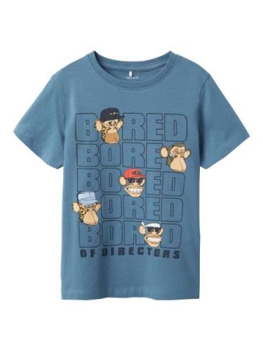 NAME IT Shirts 'Bored Ape'  blå / blandingsfarvet