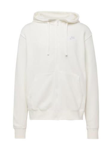 Nike Sportswear Sweatjakke 'CLUB FLEECE'  elfenben / hvid