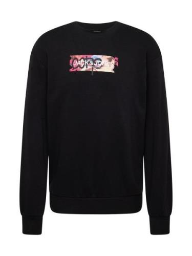 JACK & JONES Sweatshirt 'SUMMER'  lysegul / pink / sort / hvid