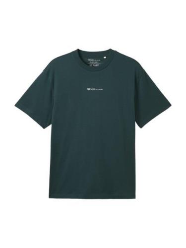 TOM TAILOR DENIM Bluser & t-shirts  mørkegrøn / hvid