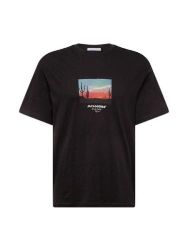 JACK & JONES Bluser & t-shirts 'ARUBA'  røgblå / orangerød / sort / hv...