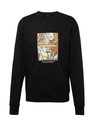 JACK & JONES Sweatshirt 'JORSEQUOIA'  lyseblå / brun / sort / offwhite