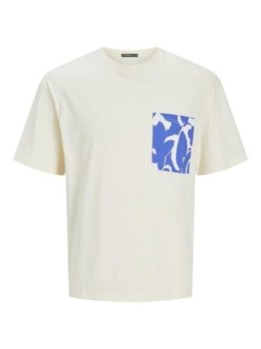 JACK & JONES Bluser & t-shirts 'Marbella'  creme / blå