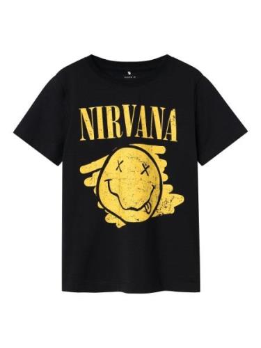 NAME IT Shirts 'Nirvana'  gul / sort