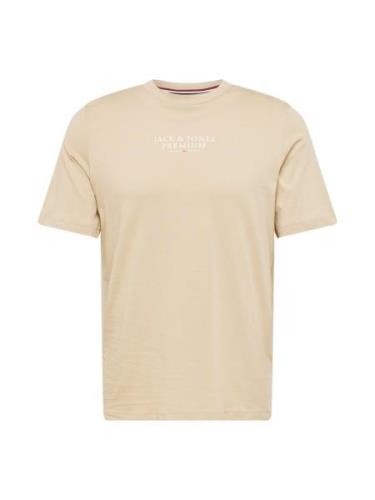 JACK & JONES Bluser & t-shirts 'ARCHIE'  beige / hvid