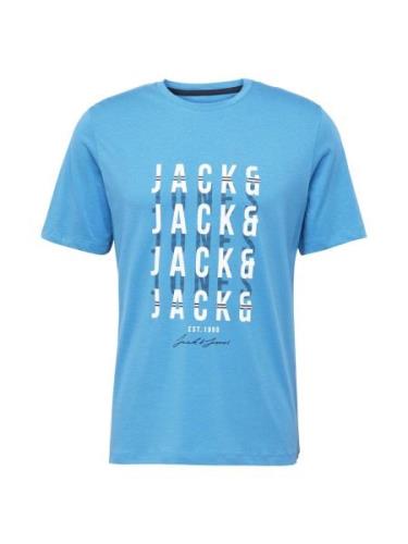 JACK & JONES Bluser & t-shirts 'JJDELVIN'  blå / marin / hvid