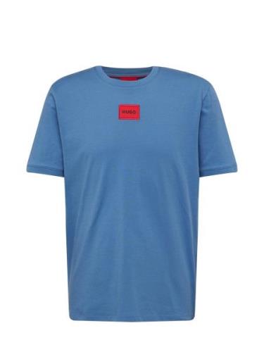 HUGO Bluser & t-shirts 'Diragolino212'  blue denim / rød / sort