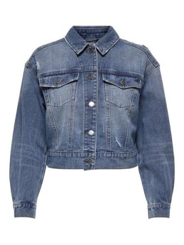 Only Petite Overgangsjakke  blue denim