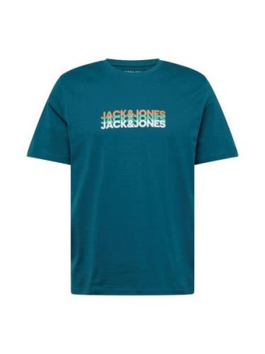 JACK & JONES Bluser & t-shirts 'JJCYBER'  petroleum / lysegrøn / manda...