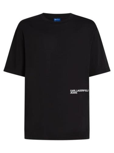 KARL LAGERFELD JEANS Bluser & t-shirts 'Bandana'  sort / hvid