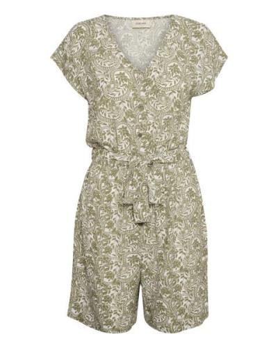 Cream Jumpsuit 'Tiah'  oliven / hvid