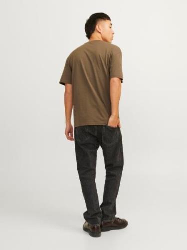 JACK & JONES Bluser & t-shirts 'JJEstar'  mørkebrun / sort