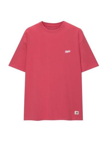 Pull&Bear Bluser & t-shirts  hindbær / hvid