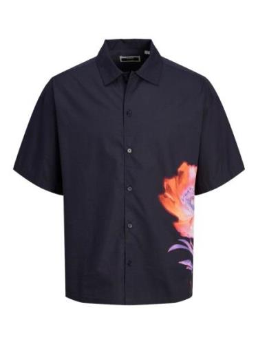 JACK & JONES Skjorte 'Jcobloom'  navy / lavendel / orange / rubinrød