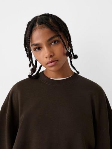 Bershka Sweatshirt  mørkebrun