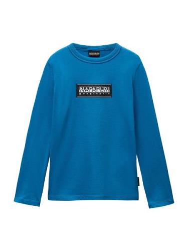 NAPAPIJRI Shirts 'K S-CHAMOIS'  blue denim / sort / hvid