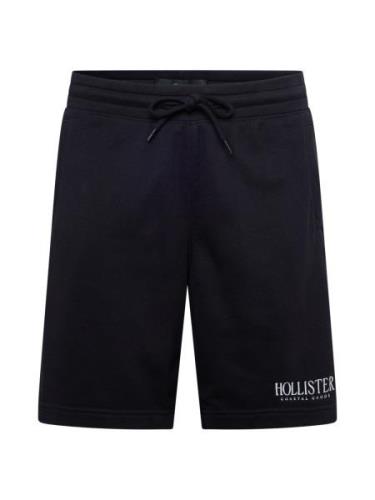 HOLLISTER Bukser 'FLEECE TECH'  sort / hvid