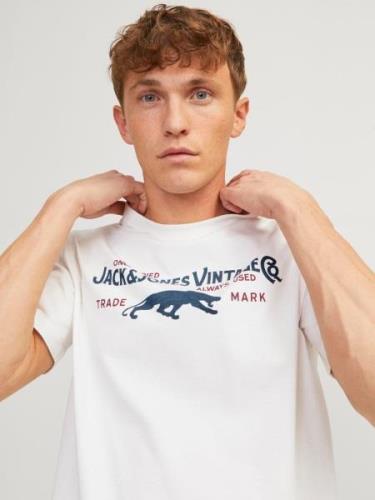 JACK & JONES Bluser & t-shirts 'MICK'  navy / burgunder / hvid