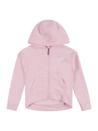 Nike Sportswear Sweatjakke 'Club'  pink / lyserød / hvid