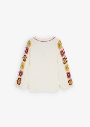 Scalpers Sweatshirt 'Crochet'  beige