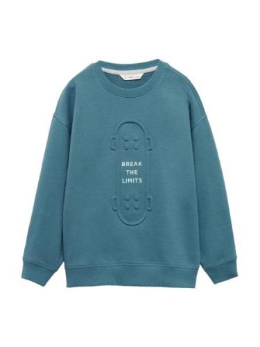 MANGO KIDS Sweatshirt 'BREAK'  petroleum / hvid