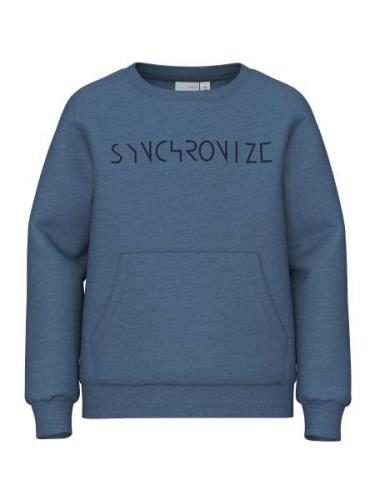 NAME IT Sweatshirt 'VANOA'  blå-meleret / sort