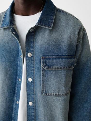 Bershka Overgangsjakke  blue denim / lyseblå