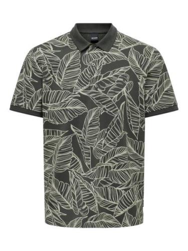 Only & Sons Bluser & t-shirts 'ONSVAIL'  mørkegrøn / hvid