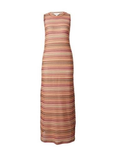 OBJECT Strikkjole  beige / brun / orange / pink