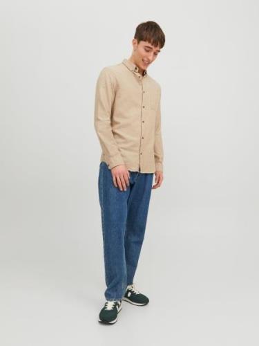 JACK & JONES Skjorte 'Classic'  beige