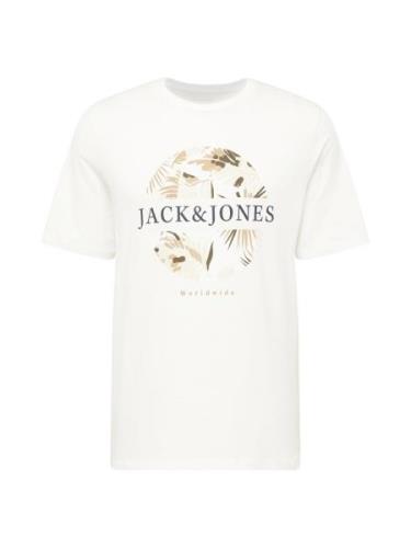 JACK & JONES Bluser & t-shirts 'JJFLOOR'  beige / sort / hvid