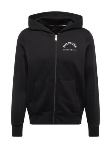 TOMMY HILFIGER Sweatjakke  sort / hvid