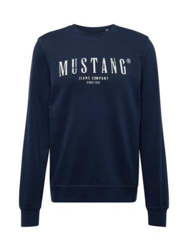 MUSTANG Sweatshirt 'Clio'  natblå / hvid