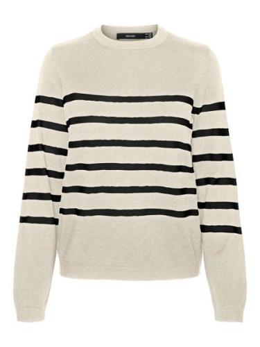 VERO MODA Pullover 'VMSaba'  lysebeige / sort