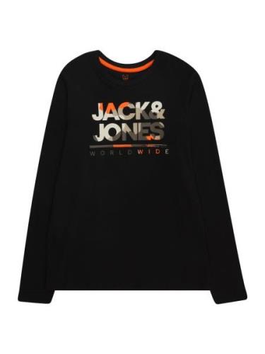 Jack & Jones Junior Shirts 'JJLuke'  beige / mørkegrå / orange / sort