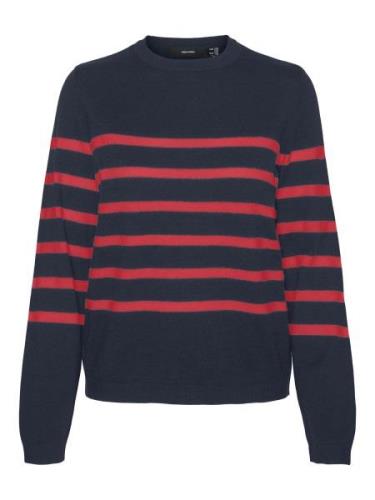 VERO MODA Pullover 'SABA'  mørkeblå / rød