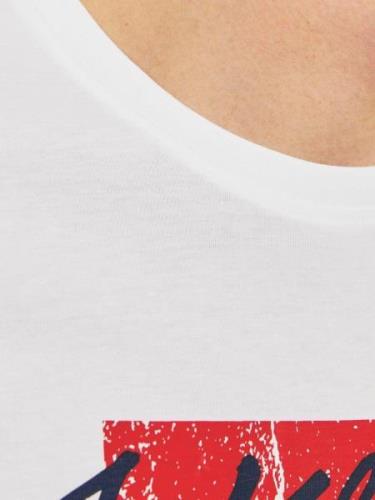 JACK & JONES Bluser & t-shirts 'JJTILEY'  rød / sort / hvid