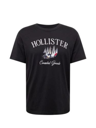 HOLLISTER Bluser & t-shirts 'COASTAL'  lyseblå / lysegrå / sort / hvid