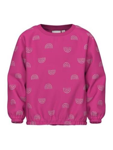 NAME IT Sweatshirt 'VILUBA'  mørk pink / sølv