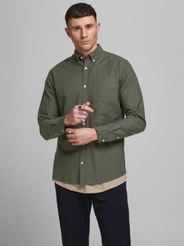 JACK & JONES Skjorte 'JJEOxford'  khaki